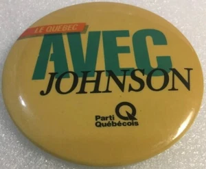 Vintage 3” Political Campaign Parti Quebecois Promo Button Pin Back Macaron - Picture 1 of 8