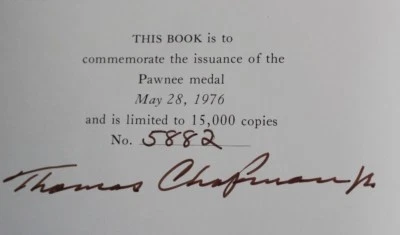 The Pawnee People Indian Tribal Series Limited SIGNED & NUMBERED Softcover Book - Image 1 of 4