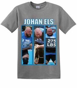 World's Strongest Man - Johan Els Blue Tri-Image Grey T-Shirt (XL) AUSVERKAUF - Bild 1 von 2