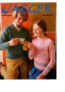 Jaeger no 4285 26-34 inches sweather jumper  knitting  pattern  - Picture 1 of 1