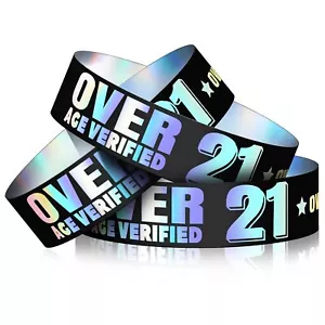 500 Pcs Over 21 Wristbands Party Events Bracelets for Corcerts Events Party - Picture 1 of 5