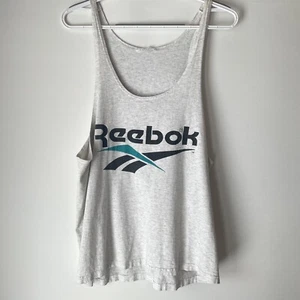 Reebok Vintage Big Logo Spellout Tank Top 90's Shirt Sz Medium Y2K - Picture 1 of 8