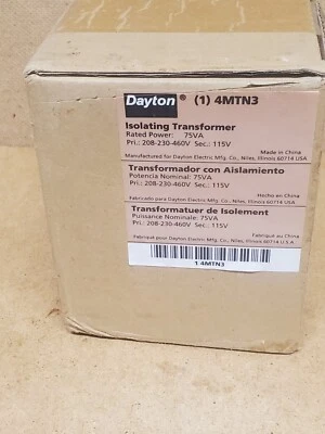 Transformador de control Dayton 4MTN3 208-230-460V Foto 1 de 3