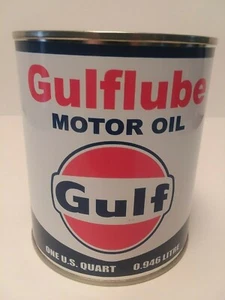 Vintage GULFLUBE Motor Oil Can 1 qt. - ( Re-pop Collectible ) - Picture 1 of 7