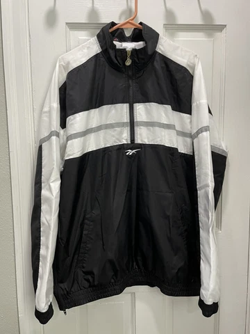 Reebok Classic Allen Iverson 1/2 Zip Track Jacket Black White Men’s Small $110 Cover