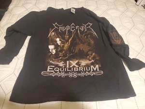 Vintage 90s EMPEROR EQUILIBRIUM Long Sleeve T-Shirt Men's XL Black Death Metal  - Picture 1 of 10