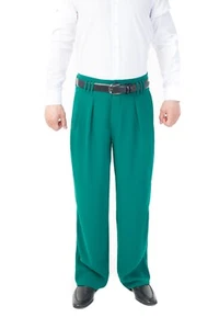 Pantalón plisado hombre verde boogie, swing, pantalón ancho, retro, vintage - Imagen 1 de 7
