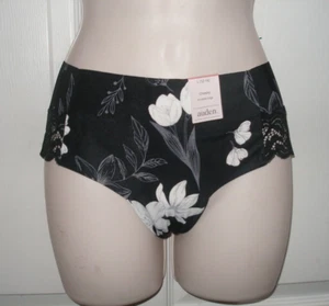 Auden Bikini Panties L (12-14) Women's Seamless Black White Flower  Print NWT - Picture 1 of 11