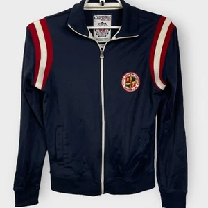 Y2K Aeropostale Herren Full Zip Übergangsjacke Varsity Stripes Logo Navy Blau - Bild 1 von 3