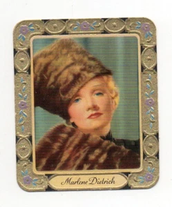 Tarjeta de cigarrillo en relieve #58 Marlene Dietrich 1934 Garbaty Film Star Series 2 - Imagen 1 de 1
