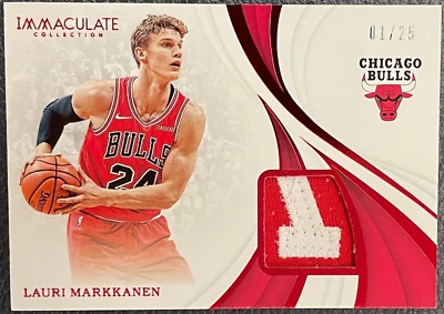 2018 Immaculate Collection Materials MT-LMK Lauri Markkanen Jersey /25 Game Used - Image 1 of 2