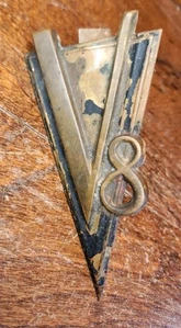 Original 1934-1938 Cadillac V8 Trunk Emblem Badge Vintage 1935 1936 1937 - Picture 1 of 9