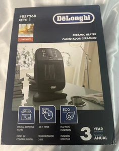 DeLonghi Ceramic Heater Model #857268 Digital Control 24h Timer 1500 Watts NIB - Picture 1 of 9