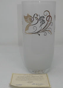 LENOX DOVES OF PEACE MILLENNIUM GLASS VASE 24K GOLD & PLATINUM W/COA #249/2000 - Picture 1 of 10