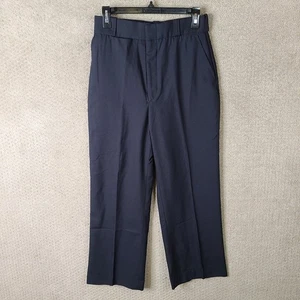 Right Image Riverside Pants Women 10R Blue Uniform Wool Blend Flat Front USA - Picture 1 of 11