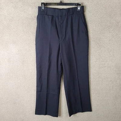 Right Image Riverside Pants Women 10R Blue Uniform Wool Blend Flat Front USA - Image 1 of 4