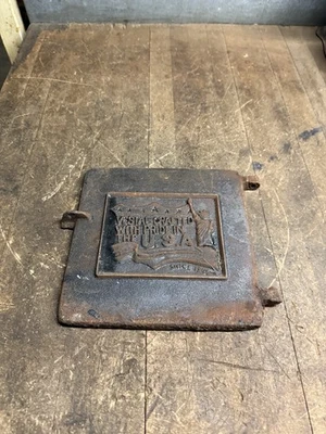 Vintage Vestal Crafted With Pride USA Cast Iron Ash Coal Clean Out Chimney Door - Image 1 of 4