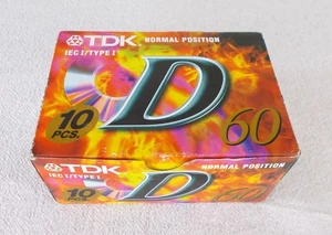 Schachtel mit 10 versiegelten TDK D-60EB Kassettenbändern NORMALE POSITION IEC 1 TYP 1 - Bild 1 von 7