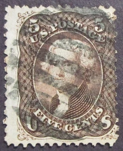 US Scott #76 5 cent Black Brown Jefferson used Fine thin (invS14a2) - Picture 1 of 2
