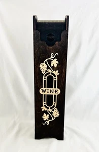 Botella de vino de madera vintage de 15" caja de regalo tapa enrollable apertura perfecta para regalar - Imagen 1 de 8