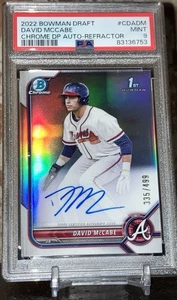2022 Bowman Chrome Draft David McCabe /499 PSA 9 Auto Refractor #CDA-DM Braves - Picture 1 of 3