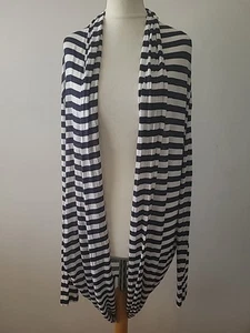 VILA BLUE & WHITE STRIPED LONG CARDIGAN SIZE SMALL - Picture 1 of 9