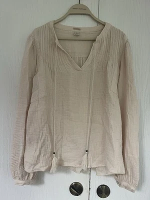 Magaschoni 女式有机棉纱布农民上衣 L 码浅粉色 — 第 1/4 张图片