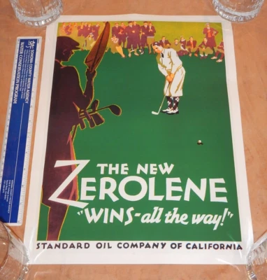 ZEROLENE OIL REPRODUCTION ADVERTISING POSTER, 12" X 16", STANDARD OIL - Image 1 of 2