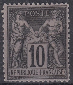 TIMBRE FRANCE SAGE 10c NOIR N° 103 NEUF * GOMME TRACE DE CHARNIERE - Picture 1 of 2