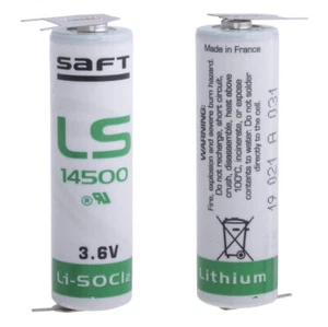 SAFT Lithium Batterie AA LS14500 3PF mit Print-Ausgängen („+“ 2 pin) 3,6V 2,6Ah - Picture 1 of 2