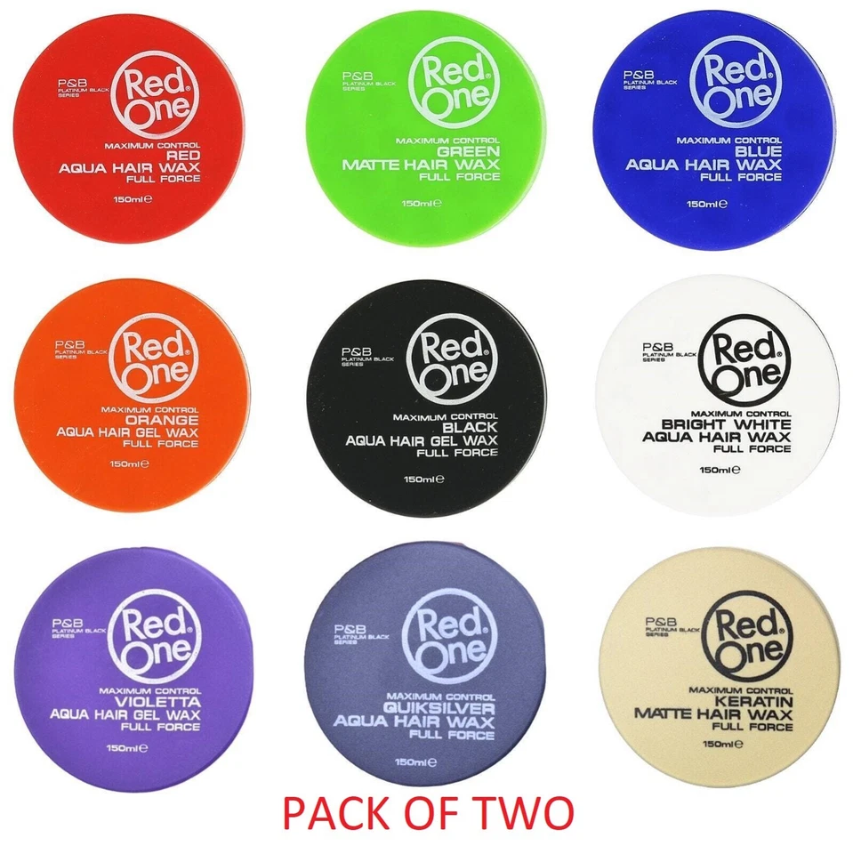REDONE 2 X-RED ONE PREMIUM HAIR WAX-MAXIMUM CONTROL-FULL RANGE-150ML-PACK OF TWO-!!!