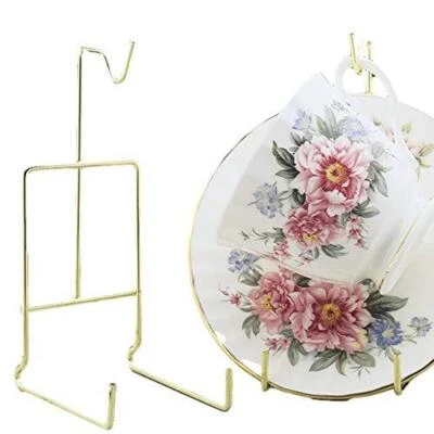 BANBERRY DESIGN золотые подставки для чайной чашки и блюдца — набор из 2 гладких латунных чайных чашек - Изображение 1 из 4