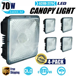 70W LED Canopy Ceiling Light ,400W HPS Gas Station Low Bay Lights 5500K, 4 PACK - Picture 1 of 12