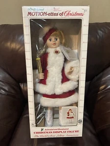 "Muñeca de porcelita de Navidad en Mainstreettes 1994 Telco Motionettes 24" - Imagen 1 de 18