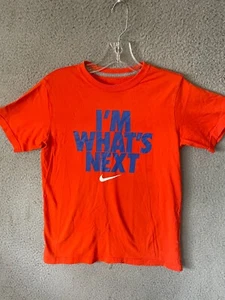 Youth Boys Nike Red Short Sleeve T-Shirt Size Medium Swoosh Logo - Picture 1 of 6