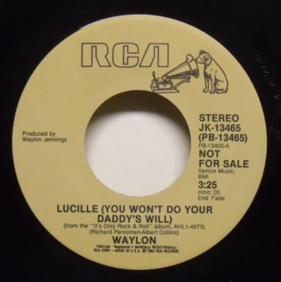 Waylon Jennings - Lucille - 1983 NM Country Promo 45 - Image 1 of 2