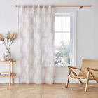 Natural Catherine Lansfield Palm Leaf Voile Curtain Panels Slot Top Single Panel
