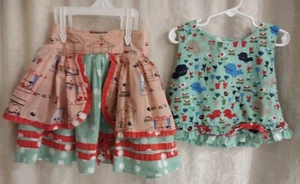 Jelly The Pug Skirt Set Outfit Birds Girls 5 Polka Dots Flowers Windows Bows  - Picture 1 of 11