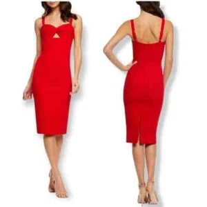 Dress The Population Eve Sweetheart Twist Front Sleeveless Midi Sheath Dress - Picture 1 of 10