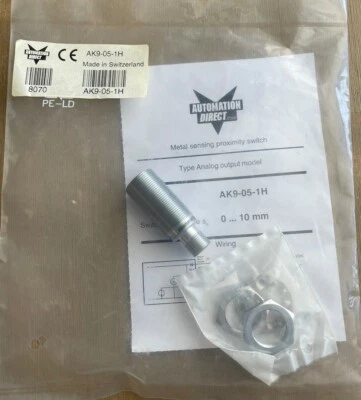 AUTOMATION DIRECT AK9-05-1H METAL SENSING PROXIMITY SWITCH 0-10MM NEW IN BAG - Image 1 of 4