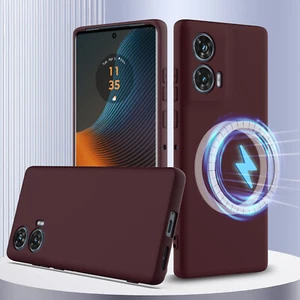 For Motorola Edge 50 Fusion, Magnetic Skin Touch Feel Liquid Silicone Cover Case - Picture 1 of 20