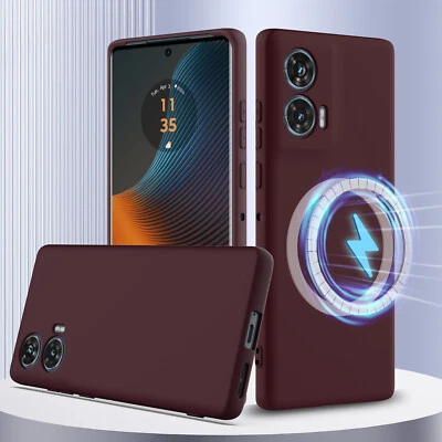 For Motorola Edge 50 Fusion, Magnetic Skin Touch Feel Liquid Silicone Cover Case - Image 1 of 4