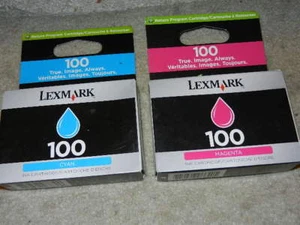 2 Original Lexmark 100 Color Tintenpatronen Magenta Cyan Cartridge Inkjet Jet - Bild 1 von 6