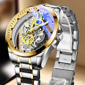 Double sided transparent hollow mechanical watch Men's waterproof luminous watch - Picture 1 of 14