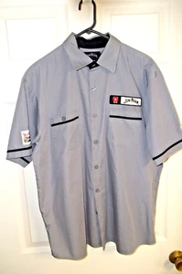 Jim Bean Grey Mechanic Shirt Button Up Men's Large NWOT - Picture 1 of 7