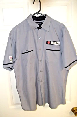 Jim Bean Grey Mechanic Shirt Button Up Men's Large NWOT - Image 1 of 4