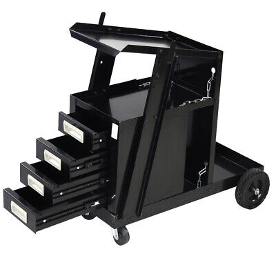 Portable Rolling Wheels Welding Cart 4 Drawers For TIG MIG Welder Plasma Cutter • 123.45$