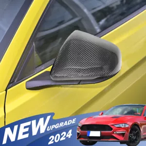 CUBIERTAS DE ESPEJOS RETROVISORES LATERALES DE FIBRA DE CARBONO REAL PARA FORD MUSTANG 2015-2023 CON SEÑAL LED - Imagen 1 de 12