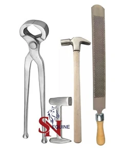 Kit de herramientas de eliminación de zapatas de caballo, kit de recorte de casco kit de herramientas de herrador - Imagen 1 de 4