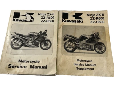 Kawasaki ZX-6 ZZ-R600 ZZ-R500 OEM Manual de servicio de reparación de fábrica y complementario Foto 1 de 4